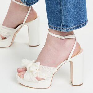 LOEFFLER RANDALL  Natalia Pleated Knot Ankle-Strap Platform Sandals